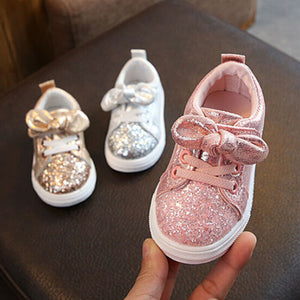 1-3 Years Toddler Baby Girls Bow Sequin Crib Shoe Trend Casual Shoes Dress Shoes