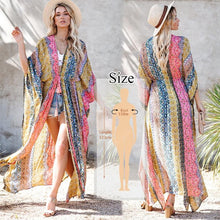 将图片加载到图库查看器，2020 Bikini Cover-ups Bohemian Dot Printed Flare Sleeve Ruffed Summer Beach Dress Chiffon Tunic Women Swimsuit Cover Up Q914
