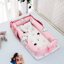 将图片加载到图库查看器，Portable Newborn Baby Crib Nest Bed for Baby Boys Girls Travel Infant Cotton Cradle Crib Baby Sleeping Set
