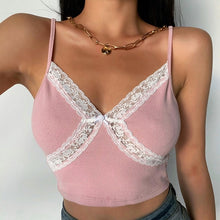 将图片加载到图库查看器，Rockmore Patchwork Lace Sexy Low Cut Tank Top Women Zebra Print Spaghetti Strap Crop Top Streetwear Cami V-Neck Club Party Y2k
