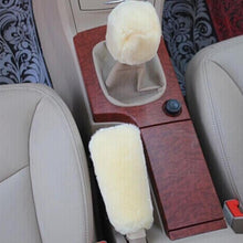 将图片加载到图库查看器，Universal Steering-wheel Plush Car Steering Wheel Covers Winter Faux fur Hand Brake &amp; Gear Cover Set Car Interior Accessories
