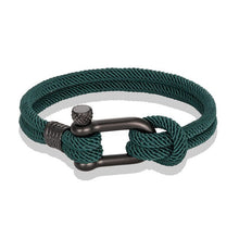 将图片加载到图库查看器，Navy style Camping Parachute cord Survival Anchor Bracelet Men Women with Black Stainless Steel Sport Buckle
