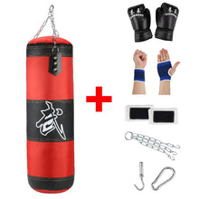 将图片加载到图库查看器，Empty Boxing Sandbag Home Fitness Hook Hanging Kick Punching Bag Boxing Training Fight Karate Punch Muay Thai Sand Bag

