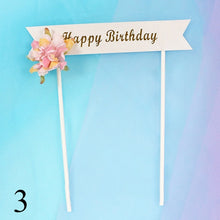 将图片加载到图库查看器，1set Plush Ball Garland Happy Birthday Cake Topper For Kids Birthday Party Baby Shower Cake Decoration Flags Party Supplies
