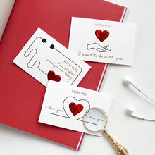 将图片加载到图库查看器，Solid Red Heart Greeting Card with Envelopes Romantic Letter I Love You Forever
