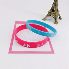 将图片加载到图库查看器，Kpop Bangtan Boys BLACKPINK JUNG KOOK JIMIN V SUGA J HOPE Wristband 2Pcs/Set Big Small Mixed Silica Gel Colored Wristband
