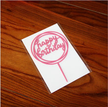 将图片加载到图库查看器，Glitter Happy Birthday Cake Topper Acrylic Letter Gold Silver Cake Top Flag Decoration for Boy Birthday Party Wedding Supplies
