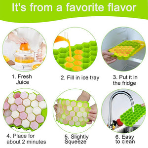 Cavity Ice Cube Tray Honeycomb Ice Cube Mold Food Grade Flexible Silicone Ice Molds for Whiskey Cocktail