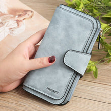 将图片加载到图库查看器，Man Women&#39;s Pu Leather Wallet Coin Clutch Hasp Zipper Long Ladies Purse 2021 Casual Solid Three Fold Unisex Wallets Women
