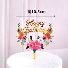 将图片加载到图库查看器，Gold Unicorn Acrylic Cake Topper Flamingo Happy Birthday Cupcake Topper For Baby Shower Mermaid Unicorn Party Cake Decorations
