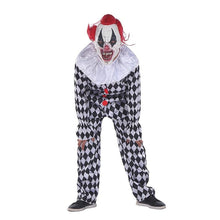 将图片加载到图库查看器，Clown Costume Rhombic Clown Adult Masquerade Costume Halloween Cosplay Amusement Park Black and White Unisex Jumpsuits &amp; Rompers
