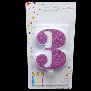 1 Pcs Extra Large Pink Glitter Digital Candle Happy Birthday Cake Decoration Princess Confession 520 Boy Girl Number 0-9