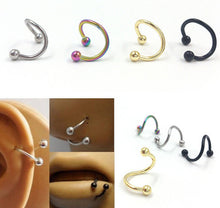 将图片加载到图库查看器，Manufacturers selling Europe Stainless Steel Nose nail S nose shaped titanium earrings nail color lip nail body piercing
