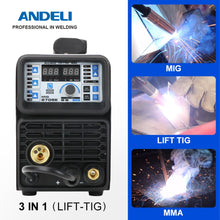 将图片加载到图库查看器，ANDELI MIG-270SE 3 in 1 tig mig Welder 110V/220V MIG TIG MMA Welding Machine Gasless Welder Mig Welding Machine
