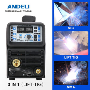 ANDELI MIG-270SE 3 in 1 tig mig Welder 110V/220V MIG TIG MMA Welding Machine Gasless Welder Mig Welding Machine