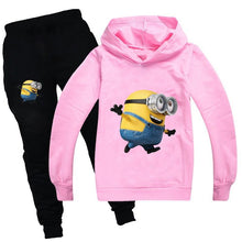 将图片加载到图库查看器，Fall Winter Halloween Outfits for Girls Minions Kawaii Children Clothing Set Cotton Christmas Thanksgiving  Boys Clothes
