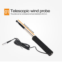 将图片加载到图库查看器，GM8903 wind speed meter long proble hot wire anemometer with 350 groups data logging and PC software
