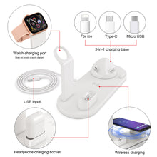 将图片加载到图库查看器，4 in 1 Wireless Charging Dock Station For Apple Watch iPhone X XS XR MAX 11 Pro 8 Airpods 10W Qi Fast Charger Stand Holder
