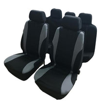 将图片加载到图库查看器，9pcs General Seasons 5 Seats Car Seat Covers Set Gray &amp; Black
