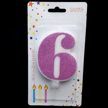 将图片加载到图库查看器，1 Pcs Extra Large Pink Glitter Digital Candle Happy Birthday Cake Decoration Princess Confession 520 Boy Girl Number 0-9
