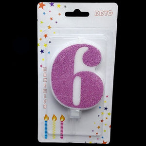 1 Pcs Extra Large Pink Glitter Digital Candle Happy Birthday Cake Decoration Princess Confession 520 Boy Girl Number 0-9