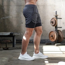 将图片加载到图库查看器，2020 Summer Running Shorts Men 2 in 1 Sports Jogging Fitness Shorts Training Quick Dry Mens Gym Men Shorts Sport gym Short Pants
