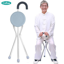 将图片加载到图库查看器，Cofoe crutch Elderly Walking Chair Stick Chair Folding Aluminium Lightweight Portable Folding Walker Cane Walking Stick Elderly
