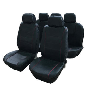 9pcs General Seasons 5 Seats Car Seat Covers Set Gray & Black