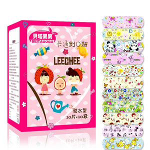 100PCs Waterproof Breathable Cute Cartoon Band Aid Hemostasis Adhesive Bandages First Aid Emergency Kit For Kids Children