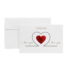 将图片加载到图库查看器，Solid Red Heart Greeting Card with Envelopes Romantic Letter I Love You Forever
