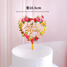 将图片加载到图库查看器，Gold Unicorn Acrylic Cake Topper Flamingo Happy Birthday Cupcake Topper For Baby Shower Mermaid Unicorn Party Cake Decorations
