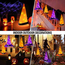 将图片加载到图库查看器，8 modeHalloween decoration outdoor hanging glowing witch hat decoration Halloween string lights
