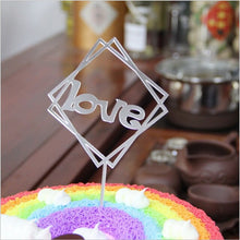 将图片加载到图库查看器，Glitter Happy Birthday Cake Topper Acrylic Letter Gold Silver Cake Top Flag Decoration for Boy Birthday Party Wedding Supplies
