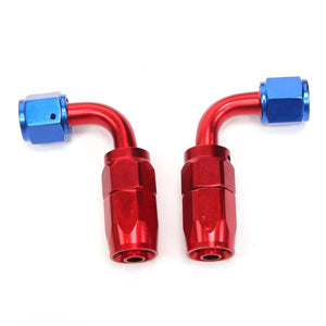 6AN 20-Foot Universal Silver Fuel Hose   10 Red and Blue Connectors