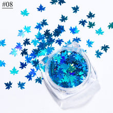 将图片加载到图库查看器，1 Box Maple Leaves Nail Art Sequins Holographic Glitter Flakes Paillette Chameleon Stickers For Nails Autumn Design Decor SA1528
