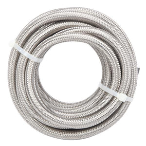 4AN 20-Foot Universal Stainless Steel Braided Fuel Hose Silver