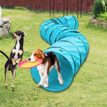 将图片加载到图库查看器，18&#39; Agility Training Tunnel Pet Dog Play Outdoor Obedience Exercise Equipment Blue
