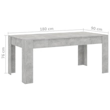 将图片加载到图库查看器，Quark-Dining Table Concrete Gray 70.9&quot;x35.4&quot;x29.9&quot; Chipboard
