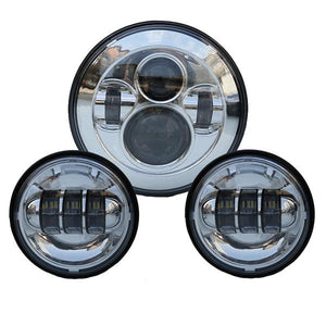 7" 6500K White Light IP67 Waterproof LED Headlight   2pcs 4.5" 6-LED Fog Lamps Kit for Vehicles