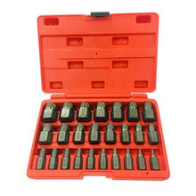 将图片加载到图库查看器，25pc Multi Spline Screw Extractor Hex Head Bit Socket Wrench Bolt Remover Set
