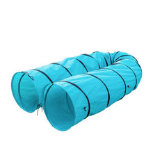 将图片加载到图库查看器，18&#39; Agility Training Tunnel Pet Dog Play Outdoor Obedience Exercise Equipment Blue
