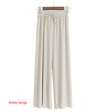 将图片加载到图库查看器，Soft Comfort Women Pants 2020 New High Waist Casual Summer Slacks Pants Women Ice Silk Ankle-Length Long Trousers Female Slacks
