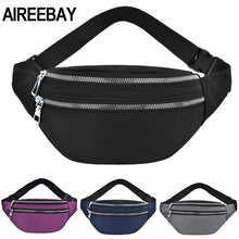 将图片加载到图库查看器，AIREEBAY 2020 New Fanny Pack For Women Waterproof  Waist Bags Ladies Fashion Bum Bag Travel Crossbody Chest Bags Unisex Hip Bag
