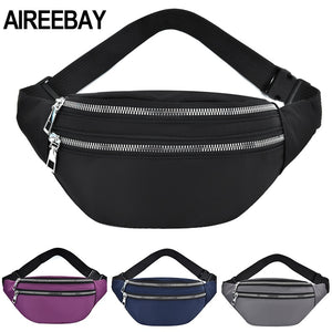 AIREEBAY 2020 New Fanny Pack For Women Waterproof  Waist Bags Ladies Fashion Bum Bag Travel Crossbody Chest Bags Unisex Hip Bag