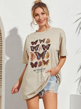 将图片加载到图库查看器，VIP HJN Butterfly T Shirt Aesthetic Cotton T Shirt Women Harajuku Graphic Tees Shirt Sun Flower Butterfly Women&#39;s T-shirt
