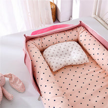 将图片加载到图库查看器，Portable Newborn Baby Crib Nest Bed for Baby Boys Girls Travel Infant Cotton Cradle Crib Baby Sleeping Set
