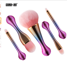 将图片加载到图库查看器，5pcs Rose Gold Mini Cosmetic Beauty Makeup Brushes Set Powder Foundation Eye Shadow Concealer Soft Face Make Up Brush Tools
