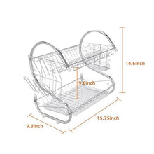 将图片加载到图库查看器，415 Multifunctional S-shaped Dual Layers Bowls &amp; Dishes &amp; Chopsticks &amp; Spoons Collection Shelf Dish Drai
