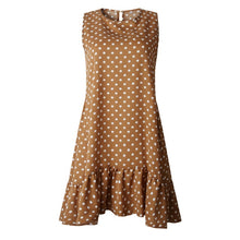 将图片加载到图库查看器，Lossky Women Summer Dress Polka Dot Chiffon Sleeveless Beach Mini Casual Yellow Sundress 2020 Fashion Plus Size Dress For Women
