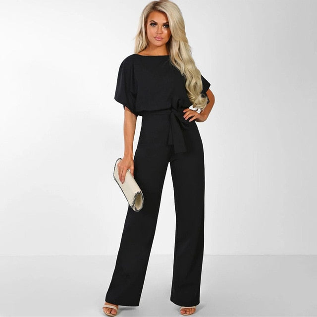 European and American Style Solid Color High Quality Women's Jumpsuit Fashion luxury Pants Desinger Lady Clothes 2019 Playsuits